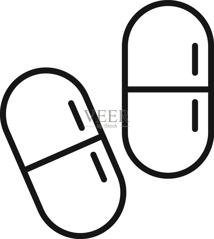 纤体食品胶囊轮廓图标图标素材