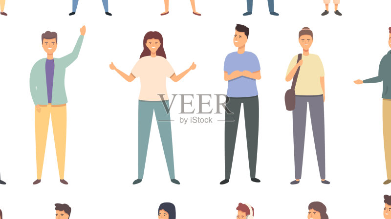 少年朋友图标卡通组合图标素材