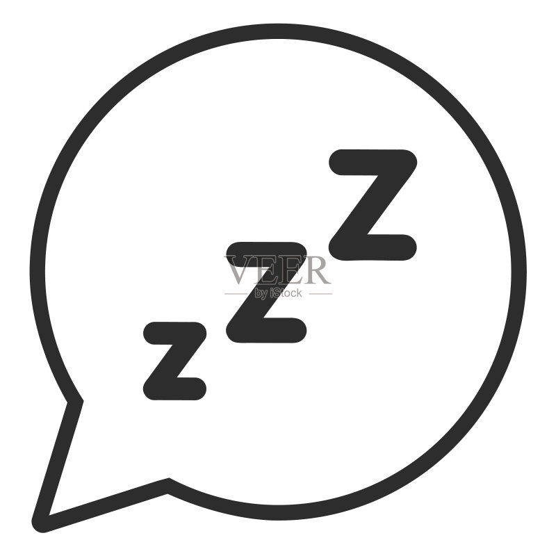 睡眠对话气泡描边图标素材