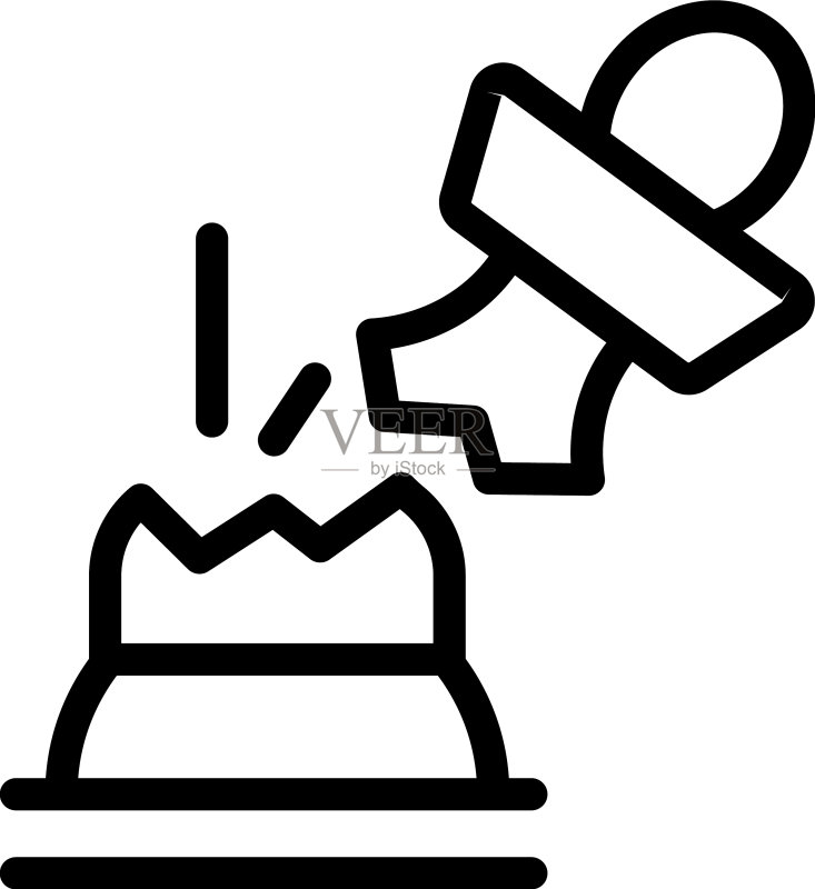 破裂的棋子图标轮廓图标素材