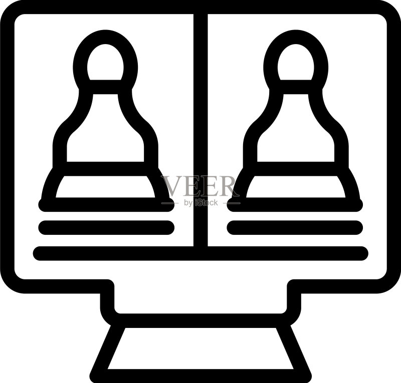 在线游戏国际象棋课程图标轮廓图标素材