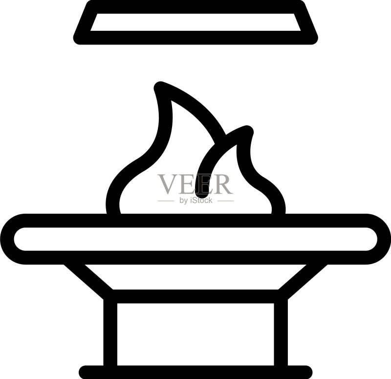 加热炉图标轮廓燃气壁炉图标素材
