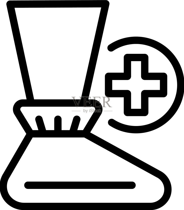 医用鞋套轮廓图标图标素材