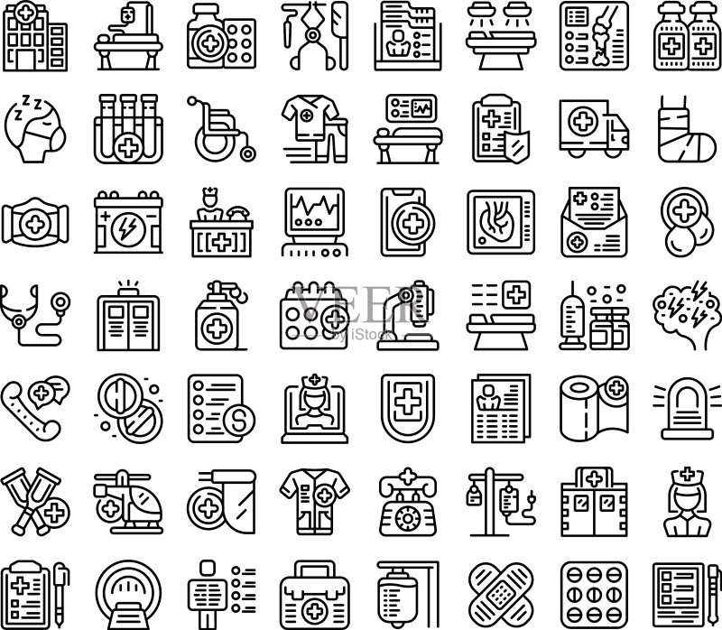 急诊室图标轮廓医疗图标素材
