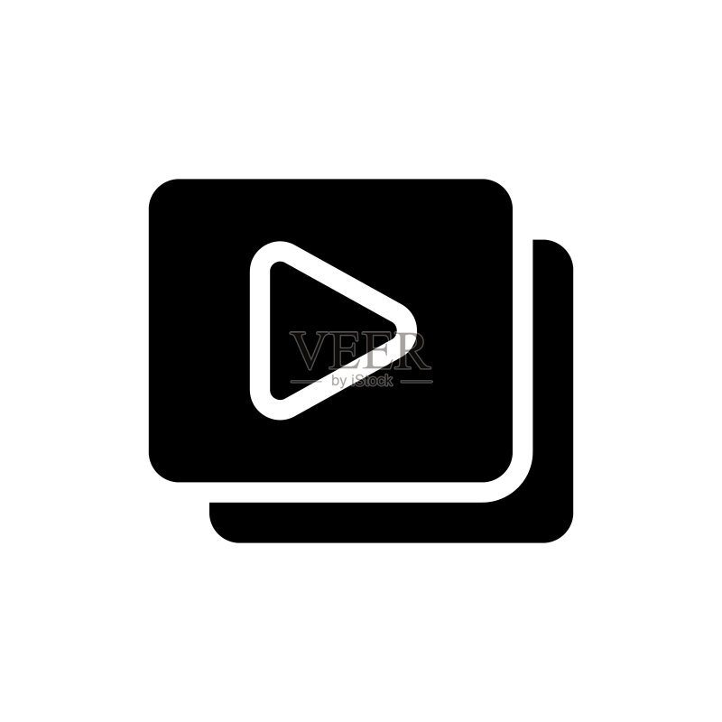 视频文件黑色字形UI图标集图标素材