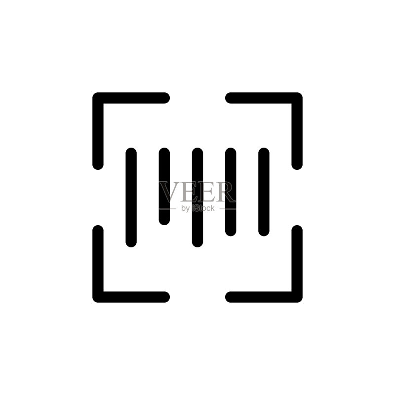扫描条形码黑色字形UI图标图标素材