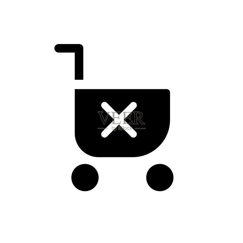 黑色购物车字形UI图标图标素材