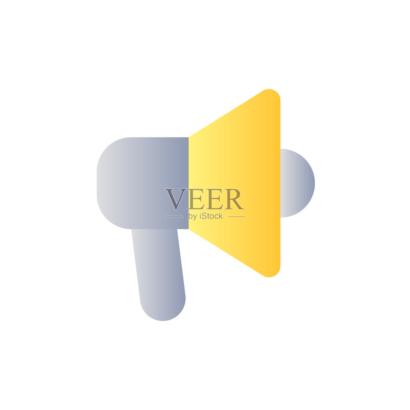 手持喇叭扁平渐变色UI图标图标素材