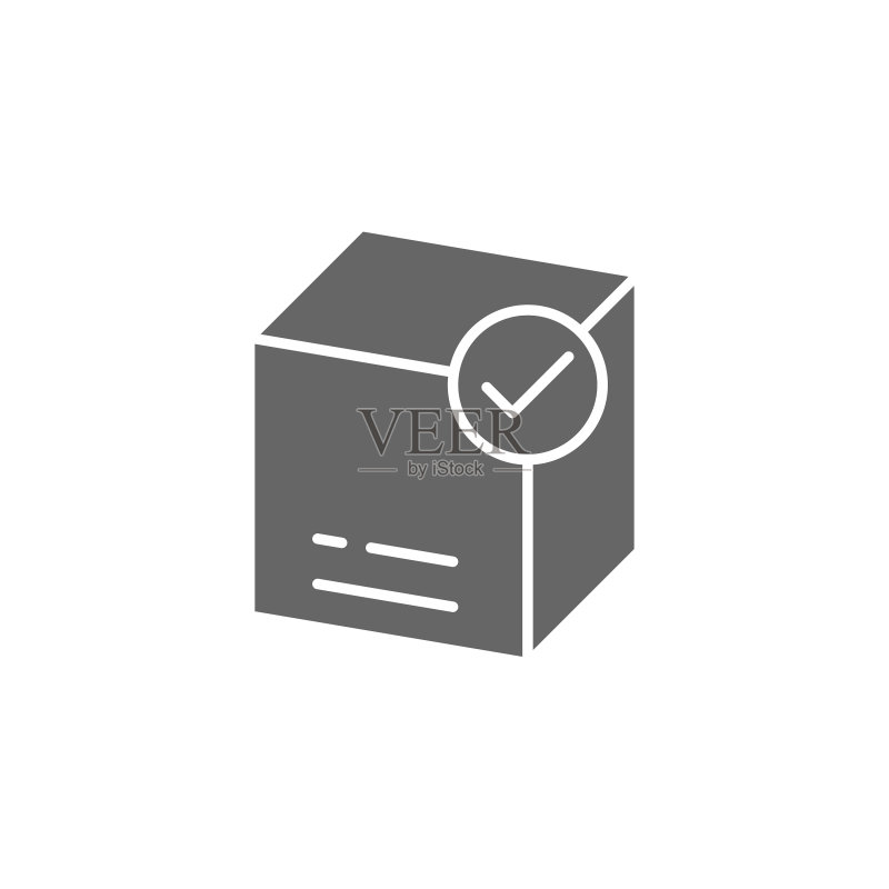 已送达包裹箱轮廓图标线性样式标志图标素材