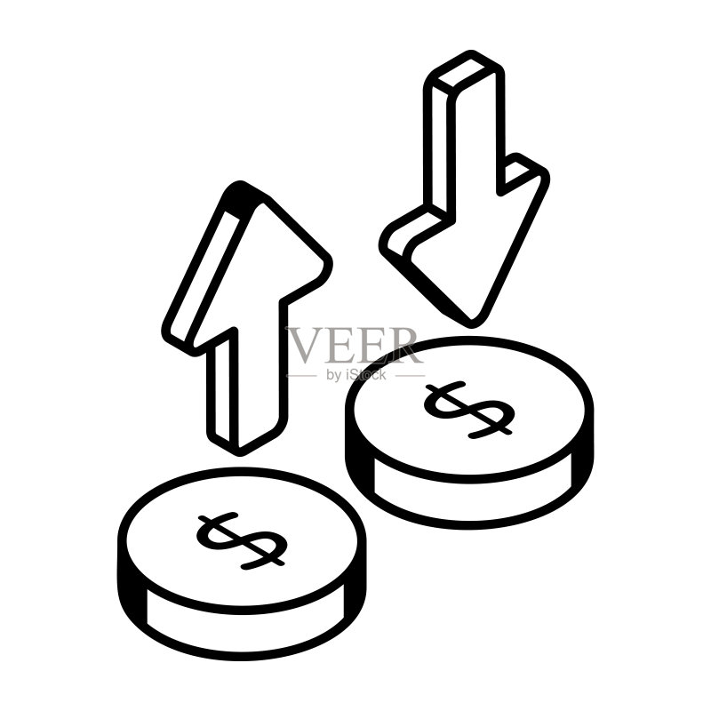 现金流线条设计图标图标素材