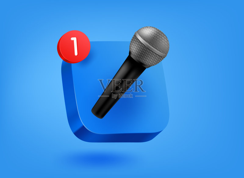 带有音乐App概念的3D手机应用图标图标素材