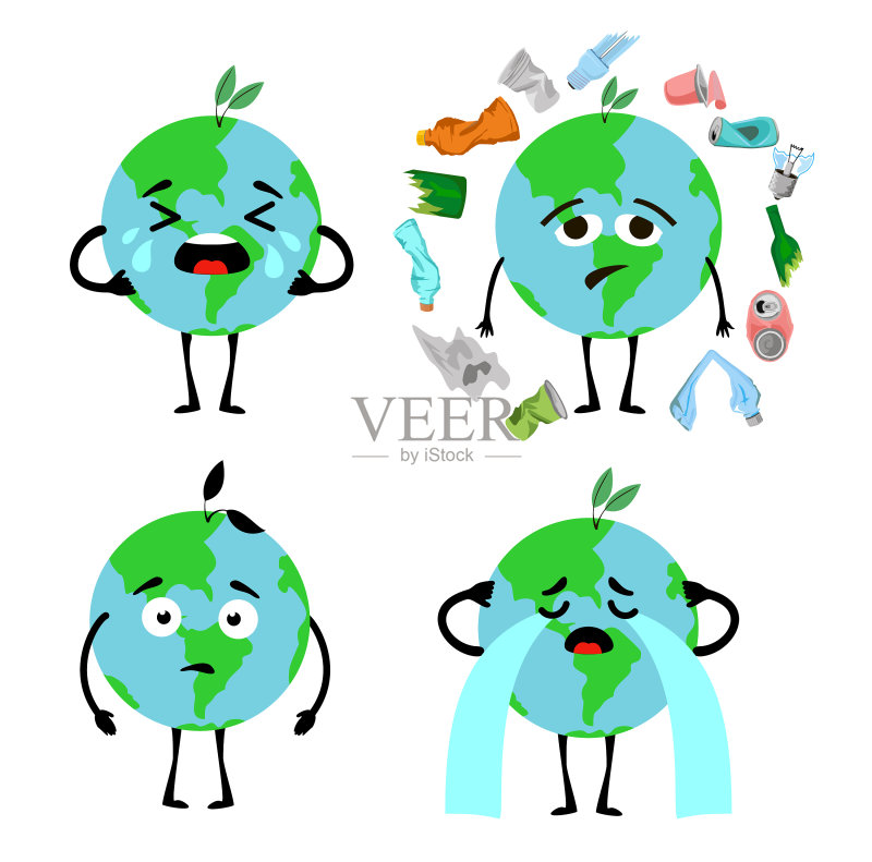 可爱的地球角色合集图标素材