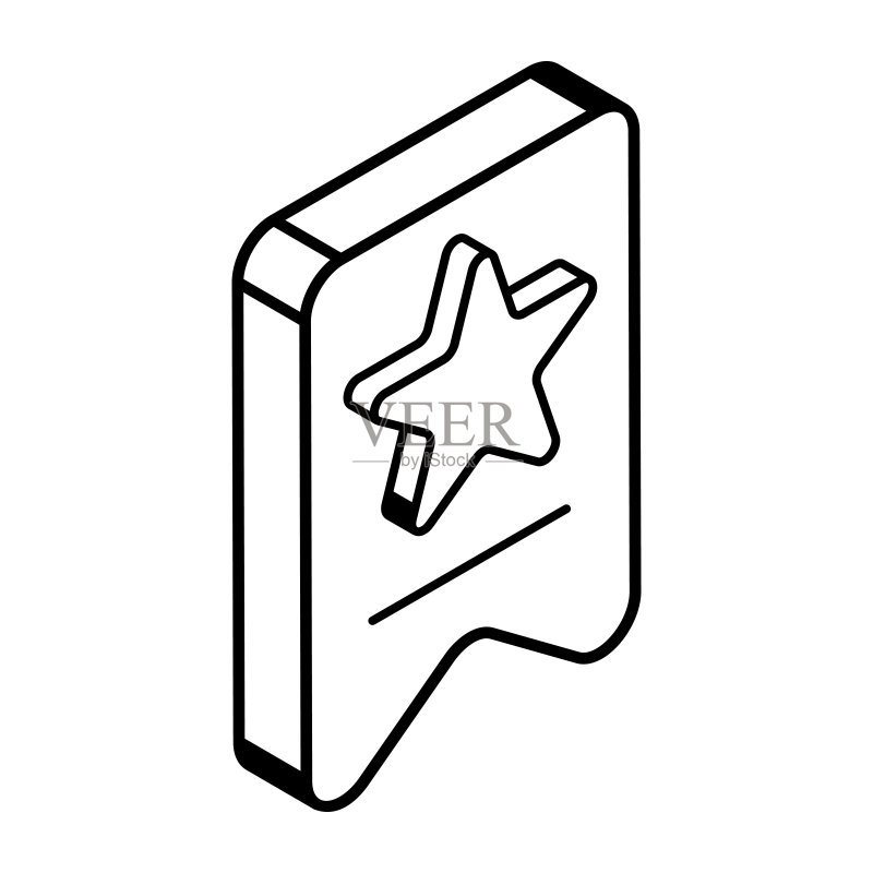 星星奖章等距线条图标图标素材