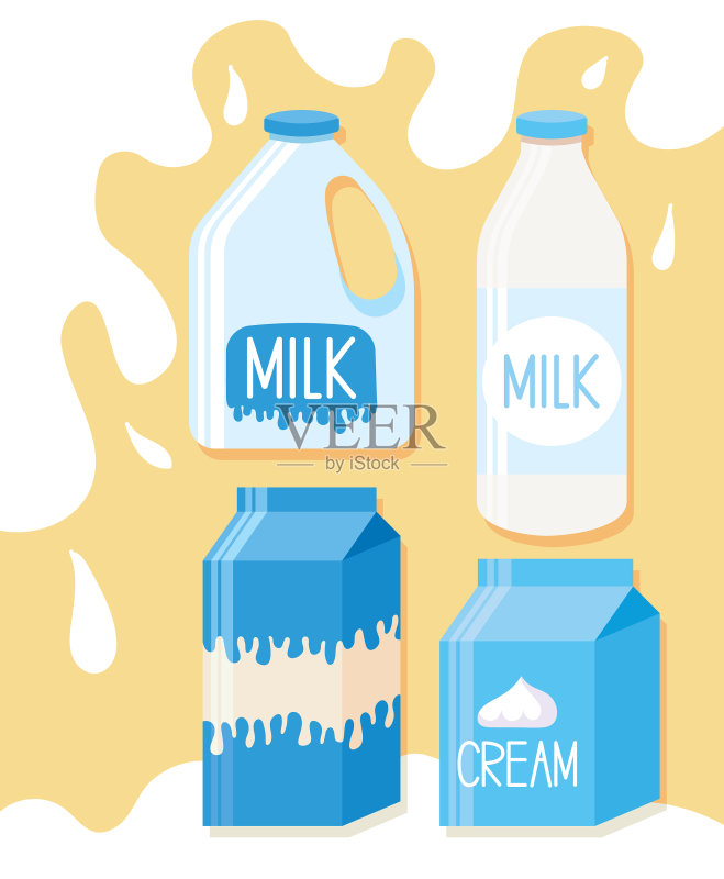乳制品合集图标素材