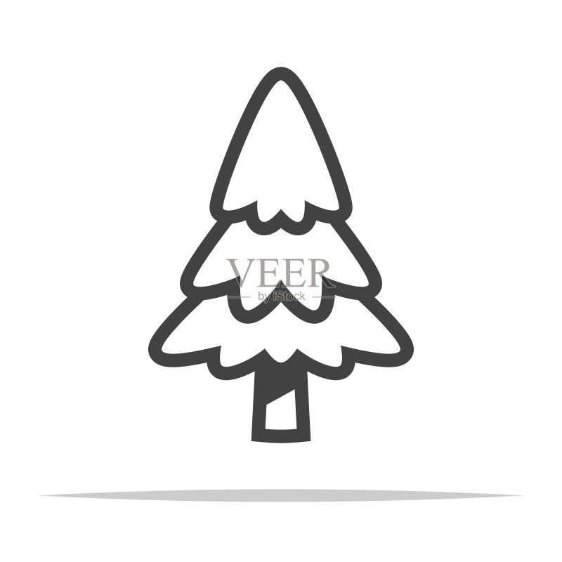 透明矢量松树轮廓图标图标素材