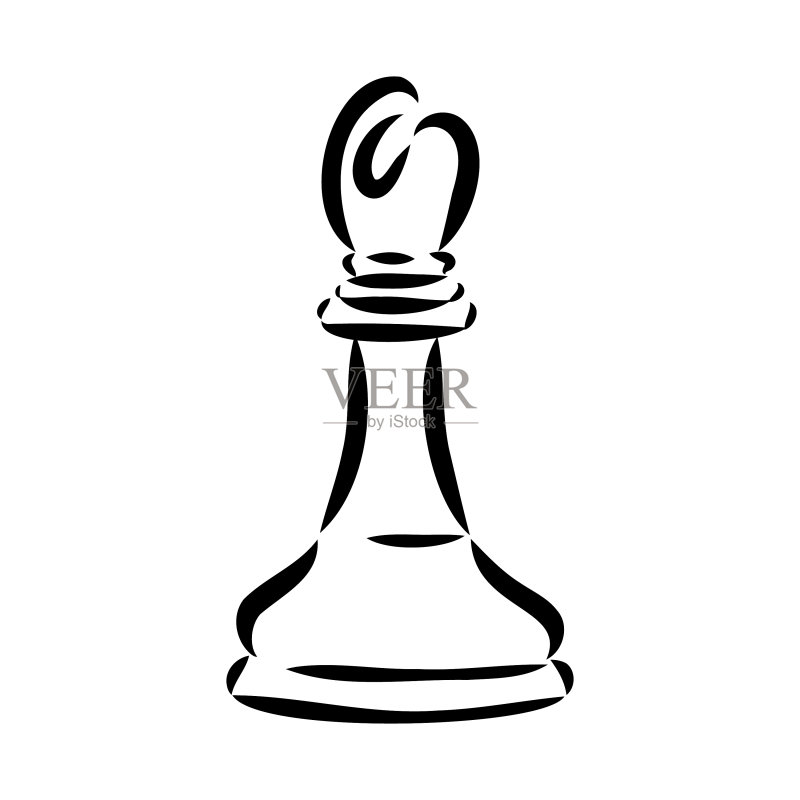 手绘国际象棋棋子素描合集图标素材