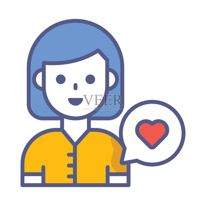 女孩现代概念设计图标素材