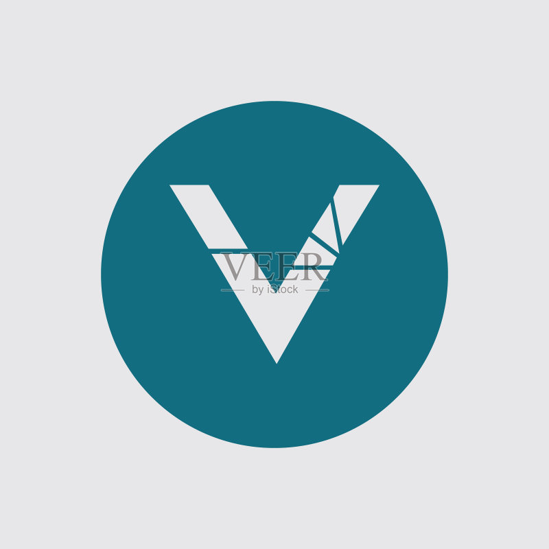 字母v商业公司抽象统一标志图标素材