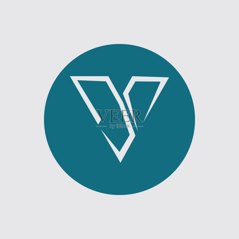 字母v商业公司抽象统一标志图标素材