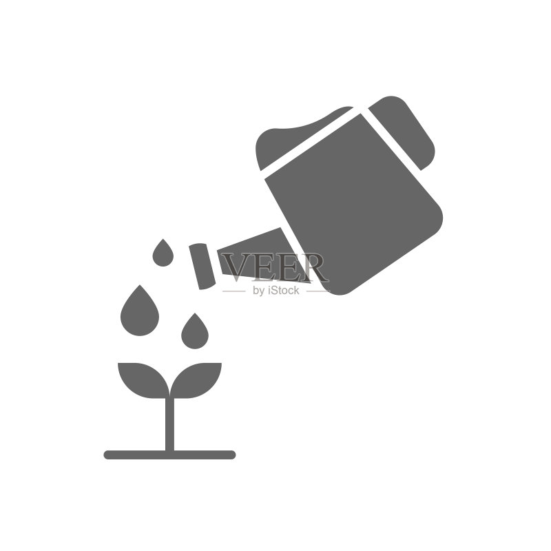 浇水植物标志线性风格图标图标素材