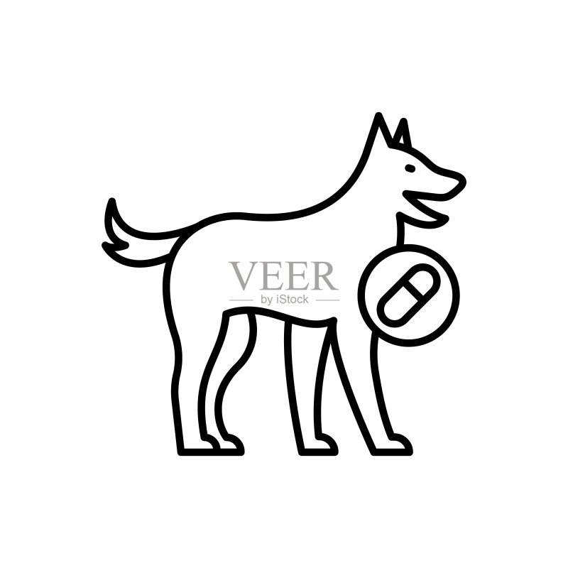 缉毒犬图标矢量图图标素材