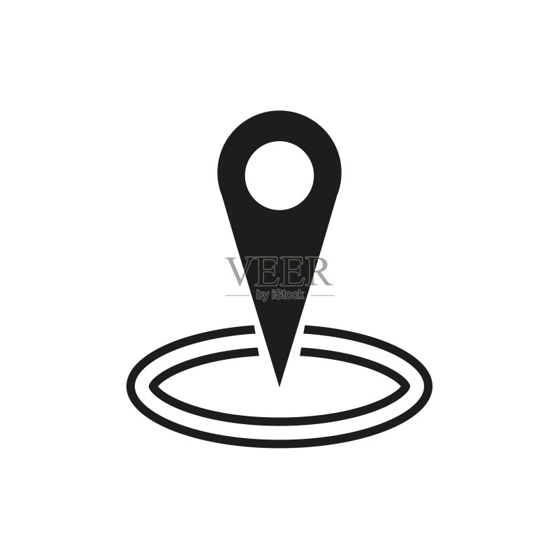 地图图钉图标:公路旅行概念矢量图图标素材