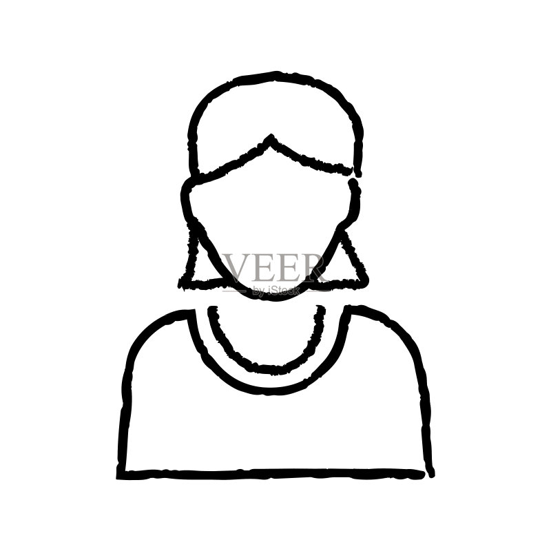 女商人手绘图标图标素材