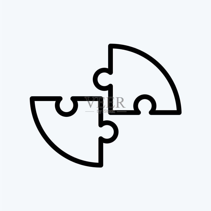 教育拼图线条图标图标素材