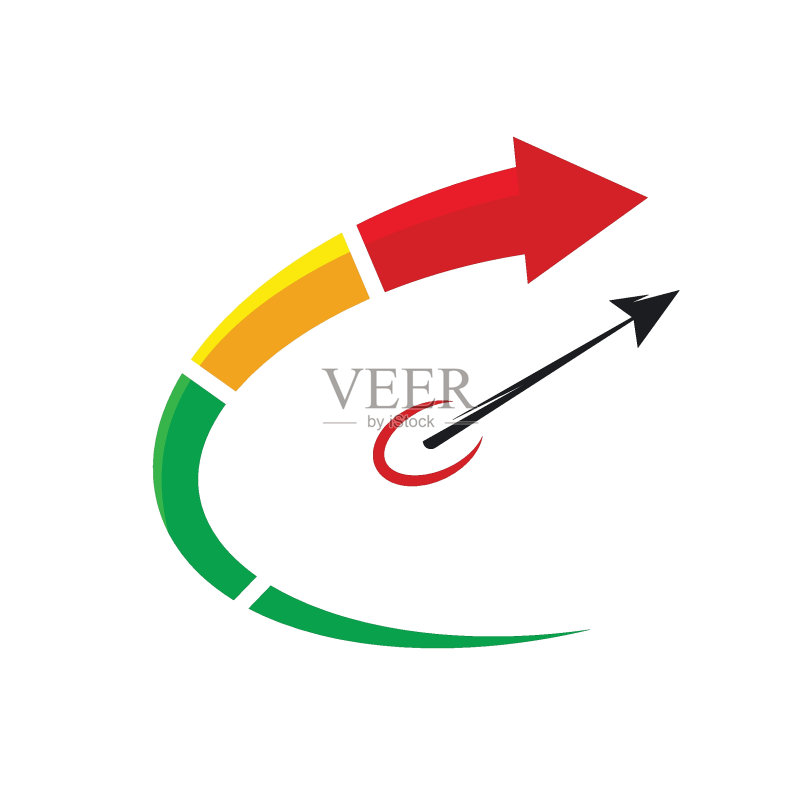 快速箭头速度计图标矢量概念设计图标素材