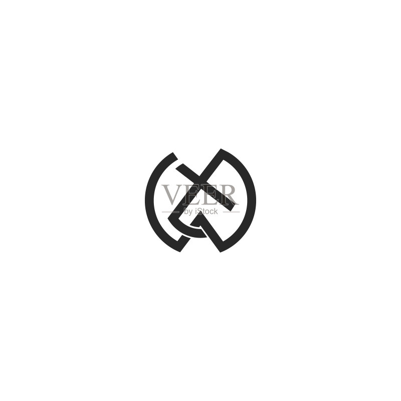 字母XW或WX首字母标志设计图标素材