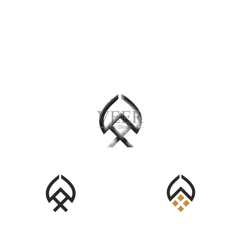 字母XW或WX首字母标志设计图标素材