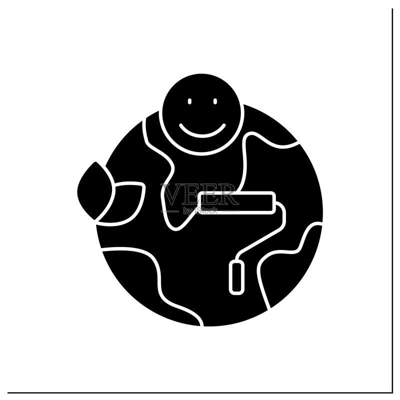 漂绿字形图标图标素材