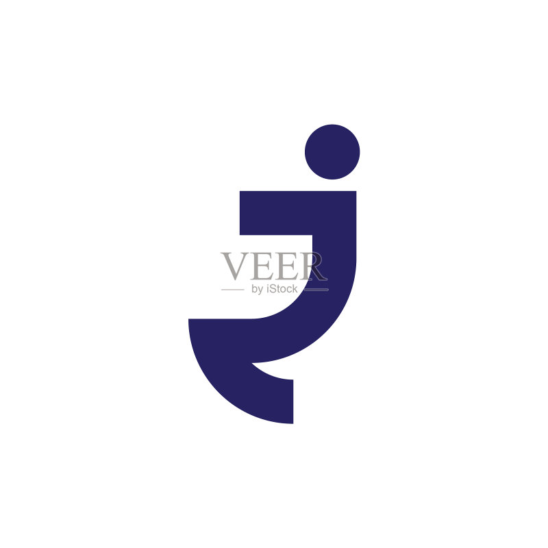 字母JR简约几何线条logo图标素材