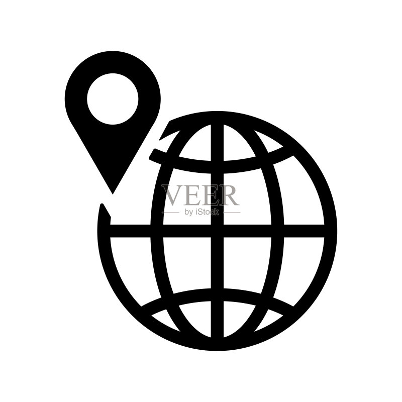 本地搜索优化GPS定位图标,黑色矢量图形图标素材