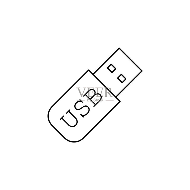 USB闪存盘线条图标图标素材