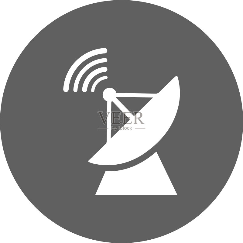 天线广播碟灰色图标图标素材