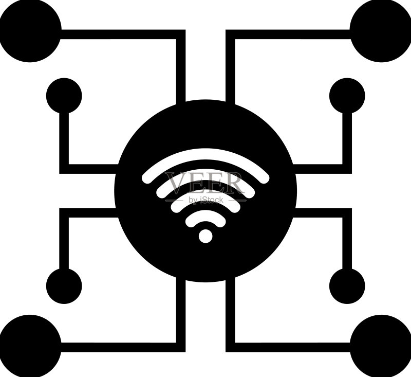 连接网络WiFi图标黑色图形图标素材