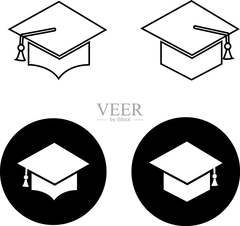 学士帽logo图标素材