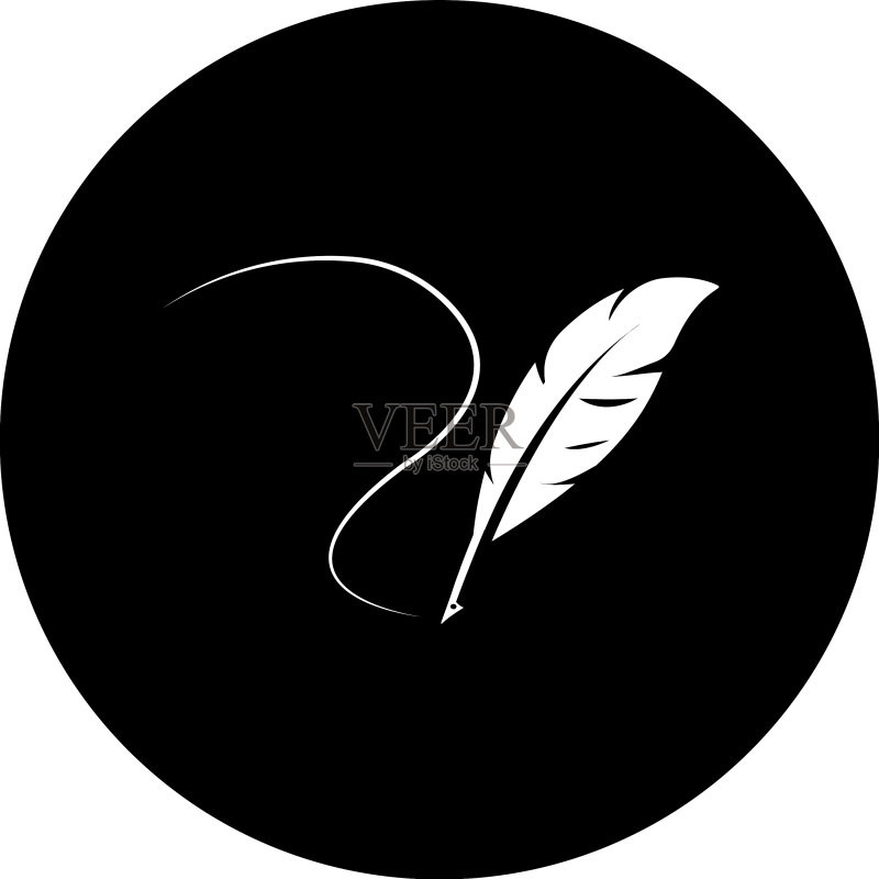 羽毛笔标识图标素材