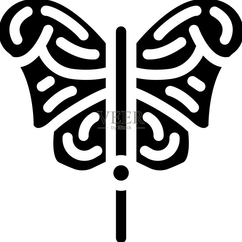 蝴蝶风筝字形图标图标素材