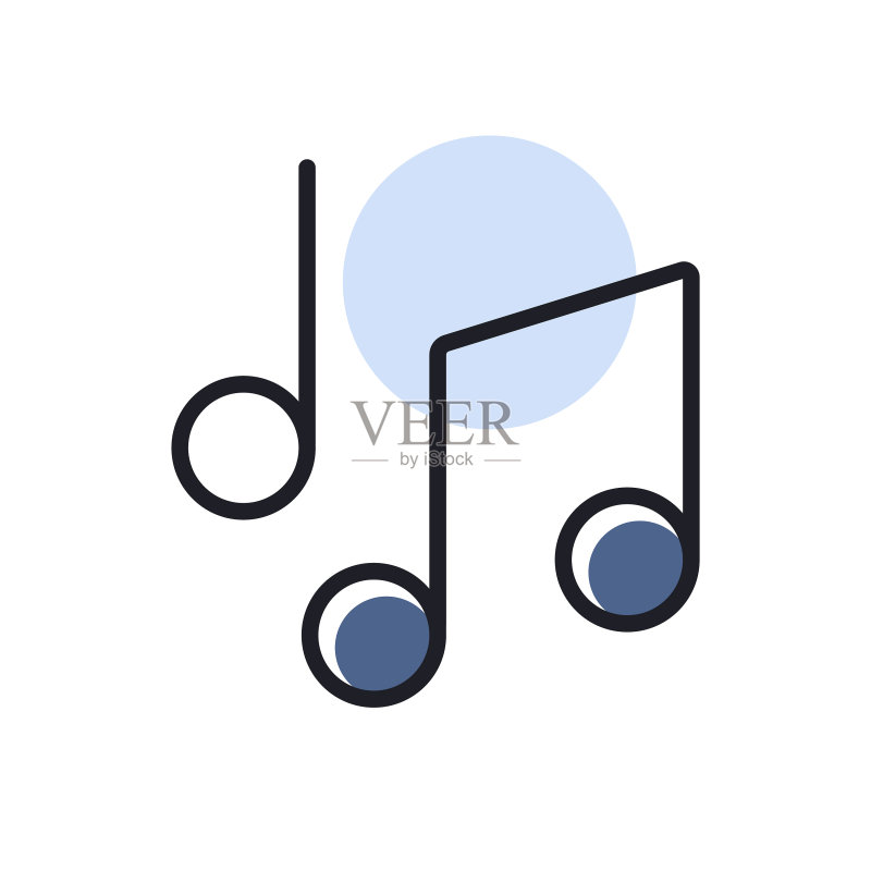 音符歌曲旋律扁平图标图标素材