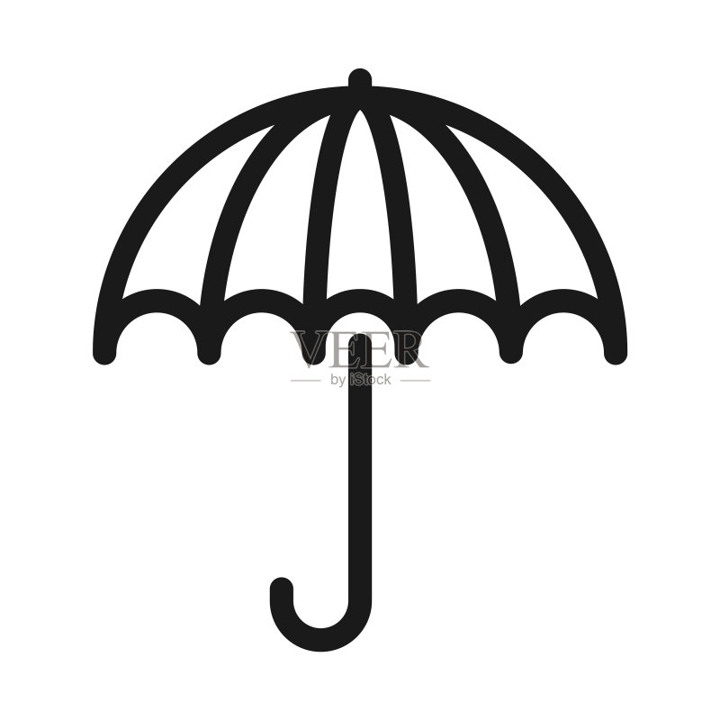 打开的雨伞轮廓图标保险概念图标素材