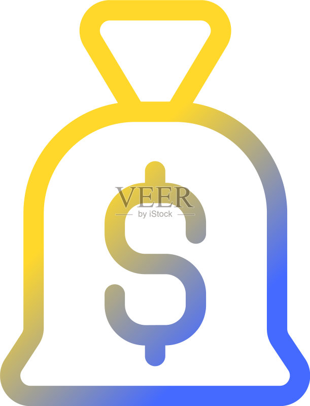 完美像素渐变线性UI钱袋图标图标素材
