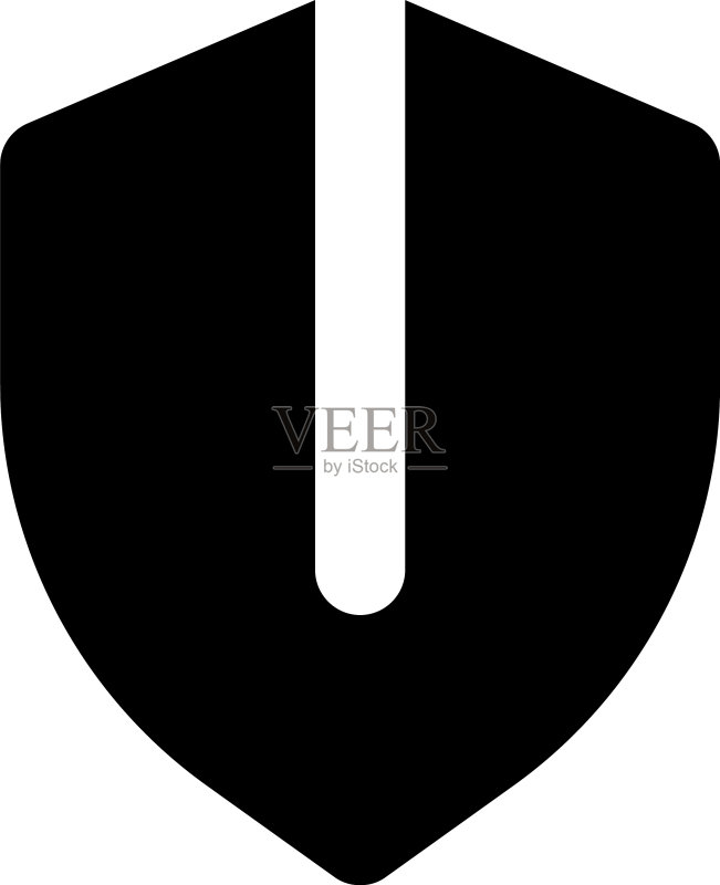 黑色安全盾牌字形UI图标图标素材