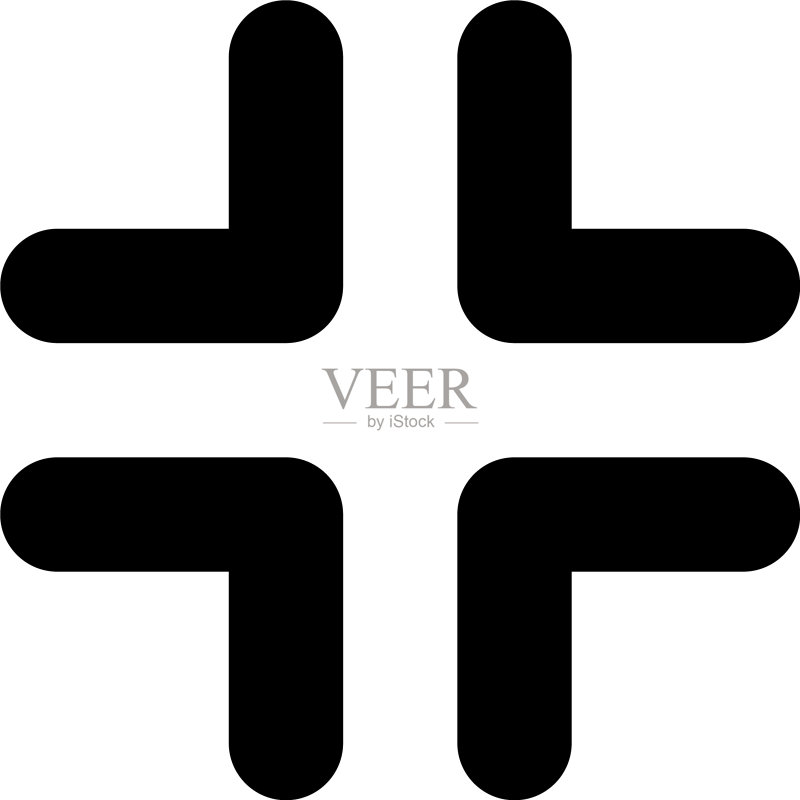 退出全屏黑色字形UI图标图标素材