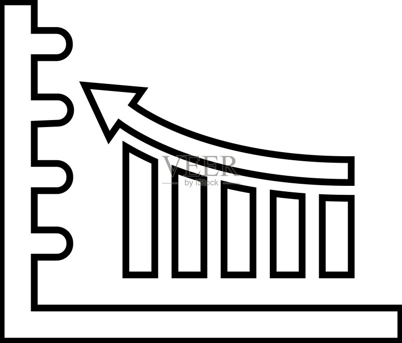 统计图表轮廓图标线条艺术图标素材