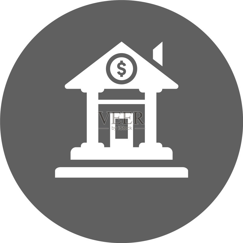 银行大楼灰色图标图标素材