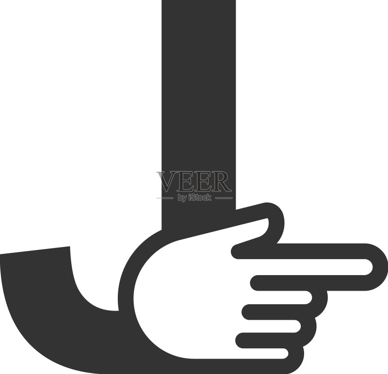 字母与手型光标图标组合图标素材