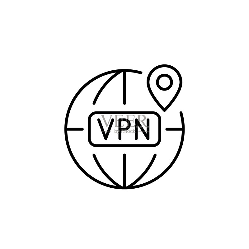 使用不同全球位置的VPN网络图标素材