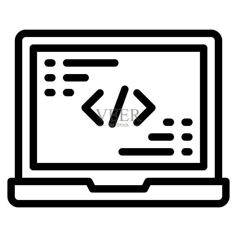 编程线性图标矢量图图标素材